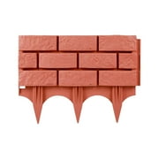 kesoto Simulated Brick PP Garden Border Edging Flower Bed Edging Multifunctional for Lawn Landscaping 17.3x12.6inch Decorative Red